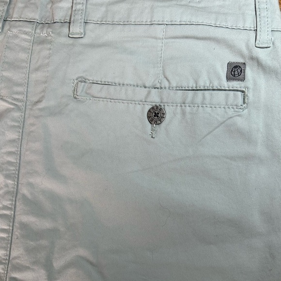 Free Planet Men's Flat Front Stretch Chino Shorts Light Green 32W, 9" Inseam - Picture 9 of 10